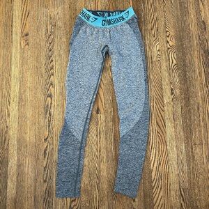 Gymshark Flex Leggings | Size XS | Charcoal Marl/Dusky Teal
